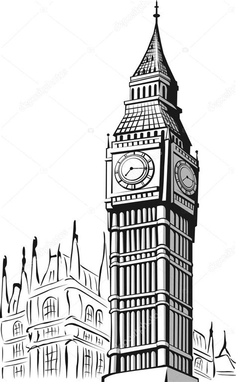 Big ben sketch | Sketch of Big Ben London — Stock Vector © BluezAce #17593615