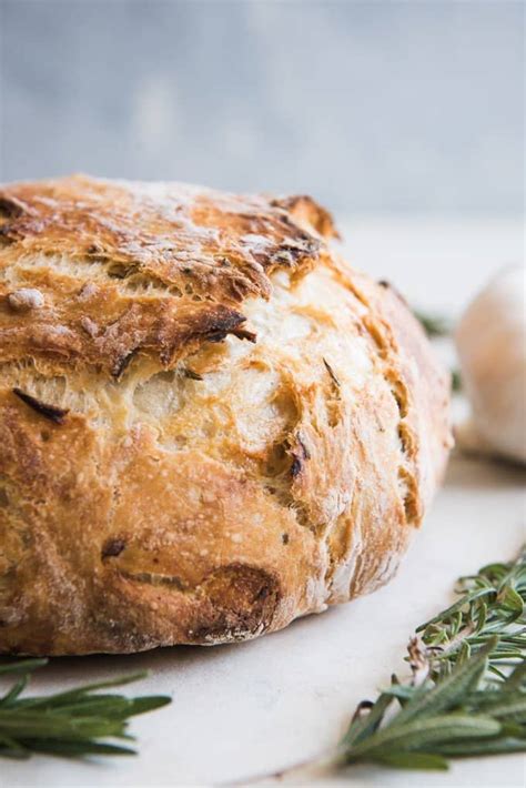 Roasted Garlic And Rosemary No Knead Artisan Bread House Of Nash Eats