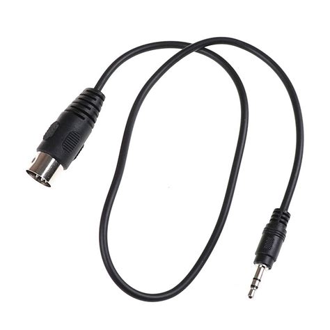 1x Din 5 Pin Din Midi Male Plug To 35mm Male Stereo Jack Audio Cable 50cm 05m