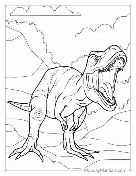 T Rex Coloring Pages Free Pdf Printables Dinosaur Coloring Pages