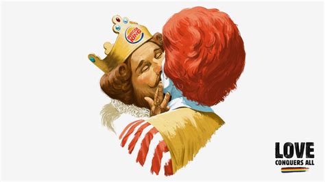 El Rey De Burger King Y Ronald Mcdonalds Se Besan En Apoyo A Iniciativa