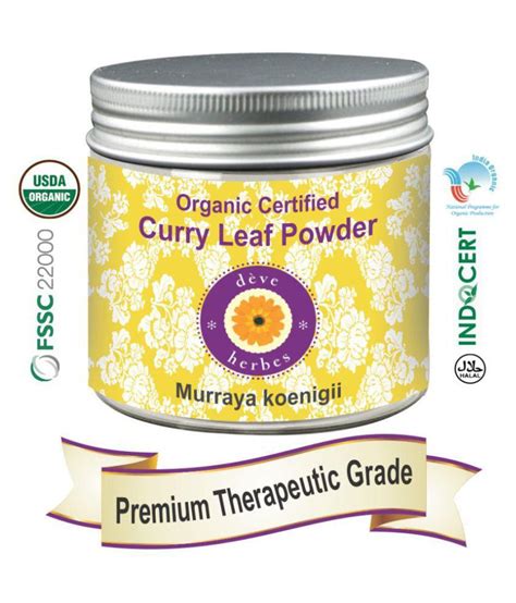 Deve Herbes Organic Certified Curry Leaf Powder 200gm Murraya