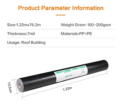 Astm Waterproof Anti Slip Synthetic Roofing Felt Uv Resistance Roof