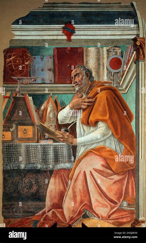 Sant Agostino Nello Studio Affresco Staccato X Cm