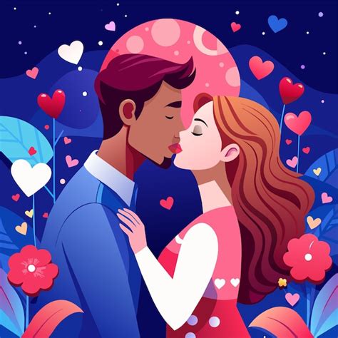 Premium Vector Kissing Day Love Couple