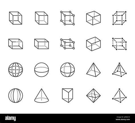 Symbole für geometrische Formen mit flacher Linie gesetzt Abstrakte