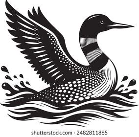 Loon Black Silhouette Style Vector Illustration Stock Vector (Royalty Free) 2482811865 ...