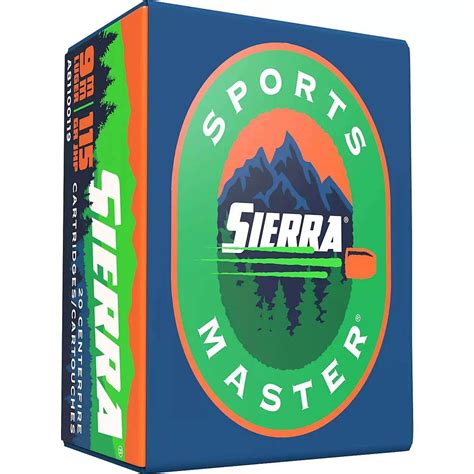 Sierra Sports Master 9mm Luger 115 GR JHP Ammo 20 Rnds Guns 4 Less