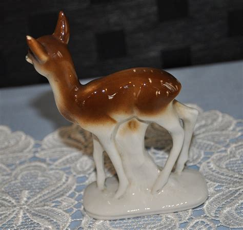 Vintage Deer Figurine Ornament 5 Inches High Etsy