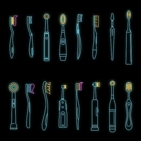 Premium Vector Toothbrush Dental Icons Set Outline Illustration Of 16