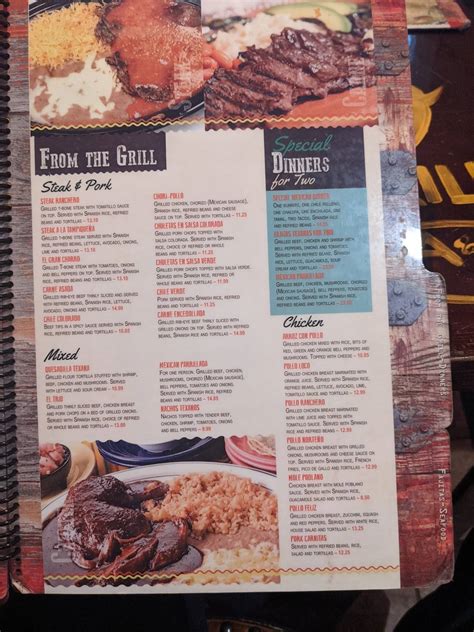 Menu At El Gran Charro Restaurant Stafford Richmond Hwy