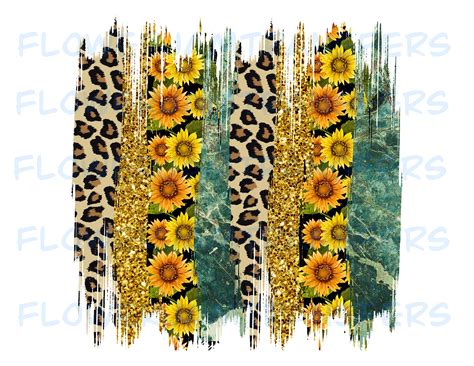 Sunflower Sublimation Transfer Leopard Print Ready To Press Etsy