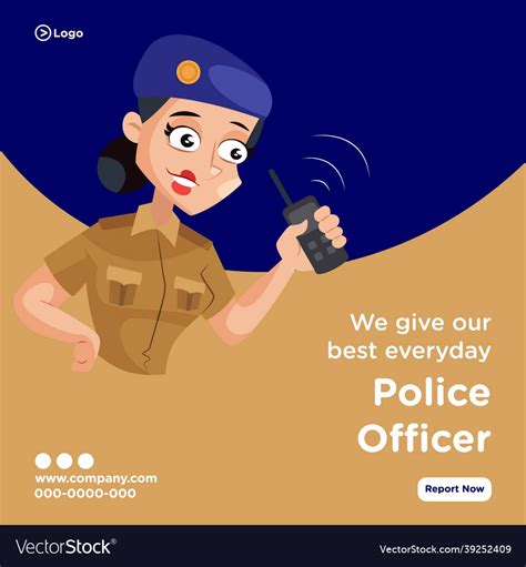 Banner design of police officer Royalty Free Vector Image