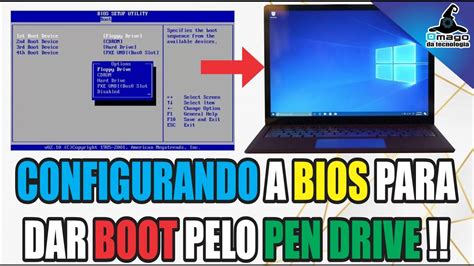 Como Configurar A Bios Para Dar Boot Pelo Pen Drive Usb Youtube