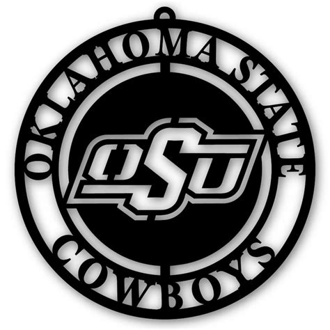 Black Oklahoma State Cowboys 16 Team Logo Cutout