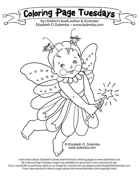 Dulemba Coloring Page Tuesday Baby Fairy