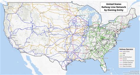 US Rail Network Map by Line Owner/Operator, 2022. ... - Maps on the Web