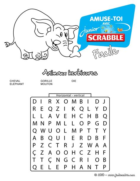 Jeux De Facile Animaux Herbivores Cach S Les Mots M L S Scrabble