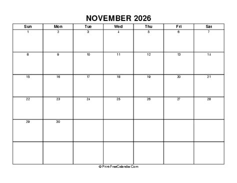 november  calendars word  excel