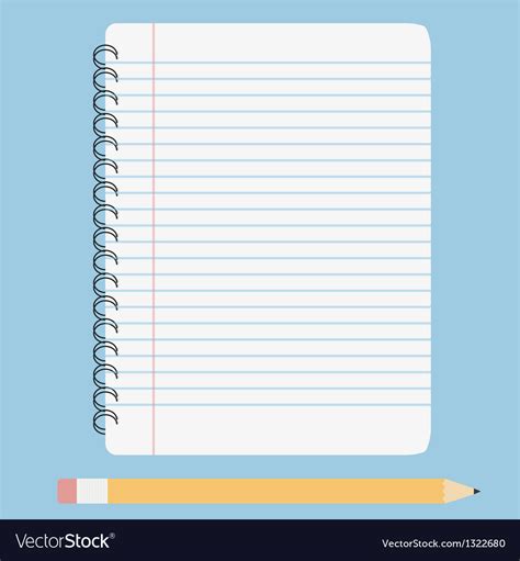 Blank lined notebook Royalty Free Vector Image