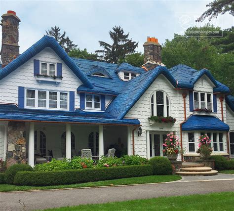 Blue Cottage Home Roof - Custom Shingles | Blue roof, House roof, Cottage