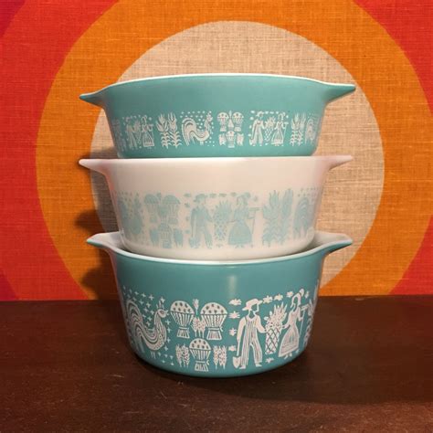 Vintage Pyrex Amish Butterprint Cinderella Set 3 Pc Set Etsy Pyrex Vintage Pyrex Casserole