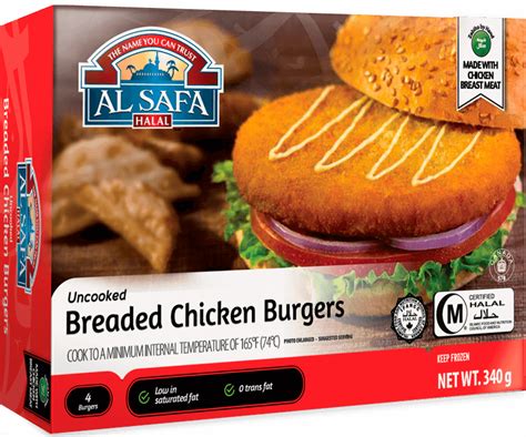 Al Safa Breaded Chicken Burger 6 Pcs Al Emaan Halal Meat And Groceries