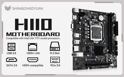 SHANGZHAOYUAN H110 LGA 1151 Motherboard Gaming Motherboard For Intel 6