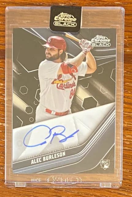 2023 TOPPS CHROME Noir Baseball Alec Burleson Carte Auto Recrue Cba Abu