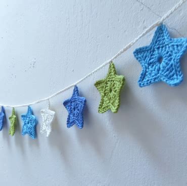 Crochet Star Garland For Baby Boy In Blue Gree Folksy