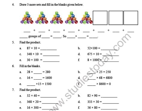 Cbse Class 3 Maths Multiplication Question Bank Worksheets Library