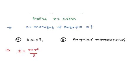 Solved A Solid Cylinder Of Mass Kg Rotates About Its Axis With