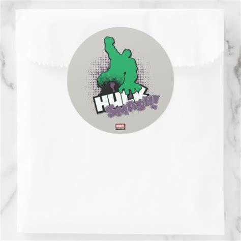 Avengers Classics Hulk Smash Outline Graphic Classic Round Sticker