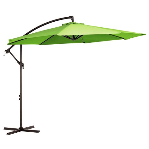 Justlet 10ft Offset Hanging Outdoor Cantilever Patio Umbrella For Garden Apple Green