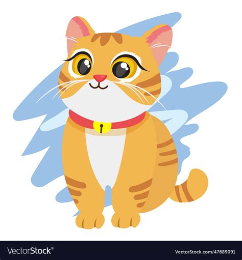 Cute Orange Cat Cartoon Royalty Free Vector Image