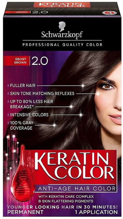 Schwarzkopf Keratin Color Anti Age Hair Color Ebony Brown 2 0 1 Ea