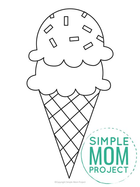 Outline Ice Cream Cone Template