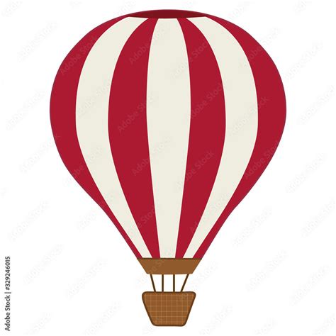 Cartoon Red Hot Air Balloon Vector A Cute Design On Isolated White