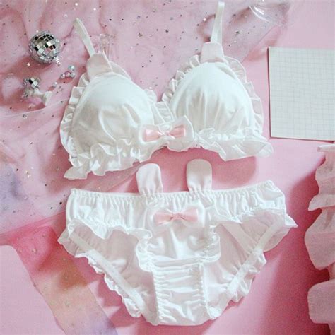 Japanese Lolita Sexy Lingerie Bow Ruffle Girls Bra Sets Panties Underwear EBay