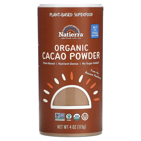 Natierra Organic Cacao Powder Shaker 4 Oz 113 G