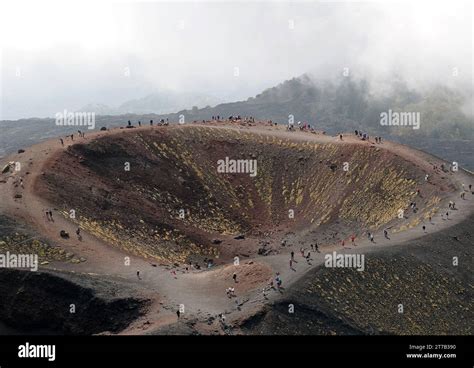 Crater Mount Etna Stratovolcano Composite Volcano Sicily Sicilia