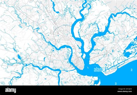 Rich Detailed Vector Area Map Of North Charleston South Carolina Usa