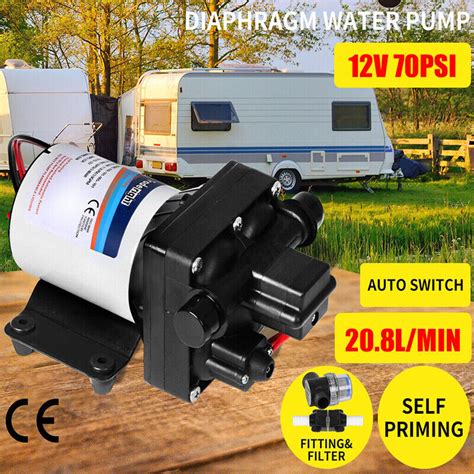 12V Caravan Water Pump High Pressure Self-priming rv Camping Boat 70PSI ...