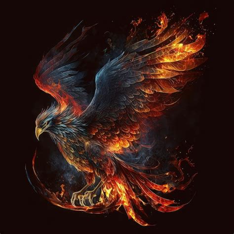 Premium Photo The Phoenix Bird Rises From The Fire Rebirth Fantasy