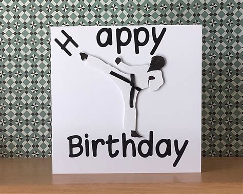 Modern Martial Arts Birthday Card Judo Karate Taekwondo Etsy