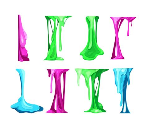 Premium Vector | Slime Set of Different Colors