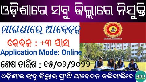 Odisha District Level Jobs Vacancy 2022 Job Vacancy 2022 Odisha