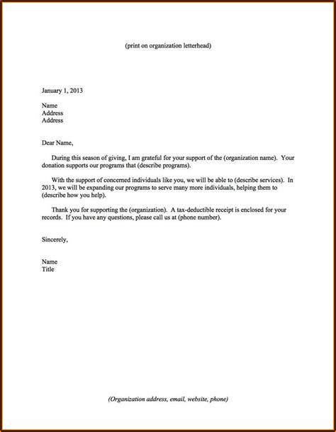 Thank You Letter For Charitable Donations Template Template