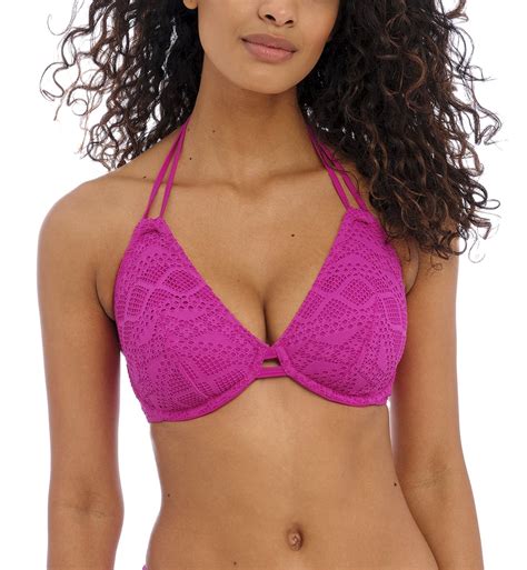 Freya Sundance Bandless Underwire Halter Bikini Top 3971 34E Orchid