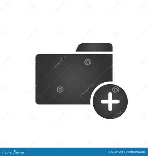 Folder Icon With Plus Or Add Icon In Trendy Flat Style Isolated On